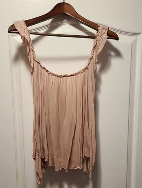 Kimchi Blue Ruffle Strap Flowy Tank Top - Blush